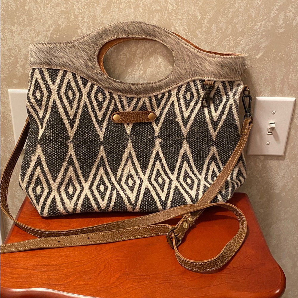 Myra Bag Being Social Canvas and Leather Bag